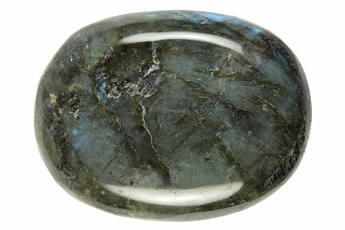 Flashy, Polished Labradorite Palm Stone - Madagascar #254726